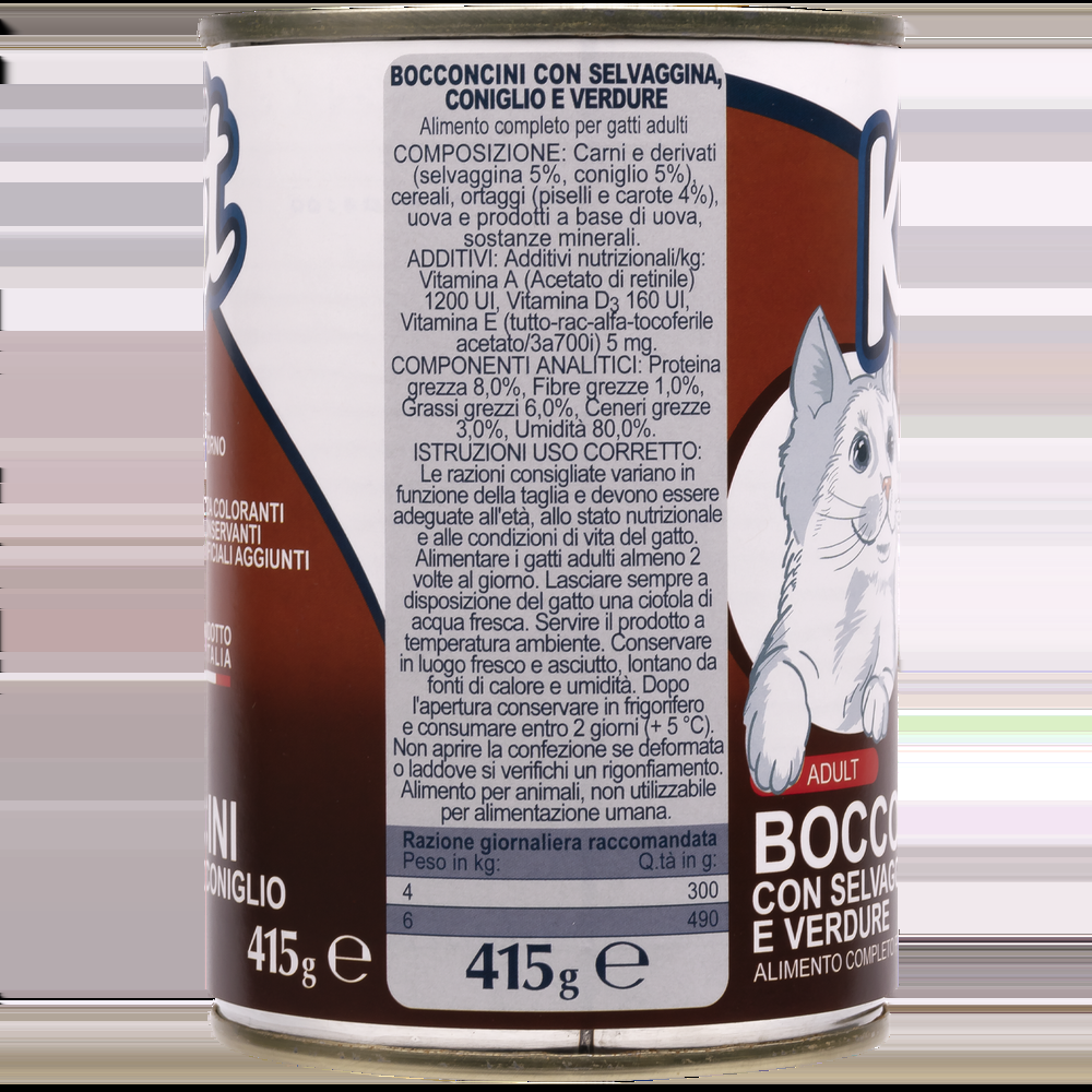 Ket Adult All breeds Bocconcini Selvaggina e Coniglio 415 gr 000143638 Trasporto libero internazionale