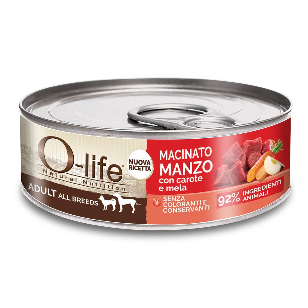 O-life Dog Adult All breeds Macinato Manzo con carote e mela 85gr 000127035