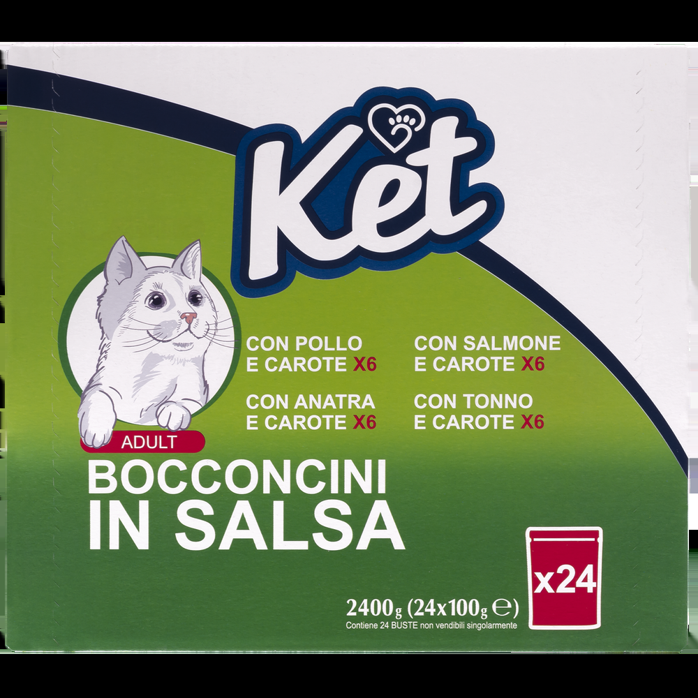 Ket Cat Adult Bocconcini in salsa Multipack 100grx24pz 000143760 Vendita