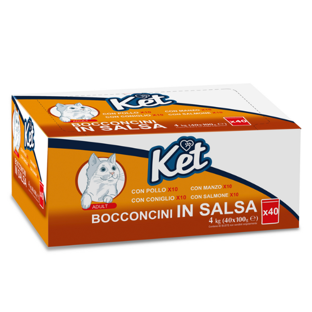 Ket Cat Adult Bocconcini in salsa Multipack 100grx40 pz 000143834 Vendita Calda