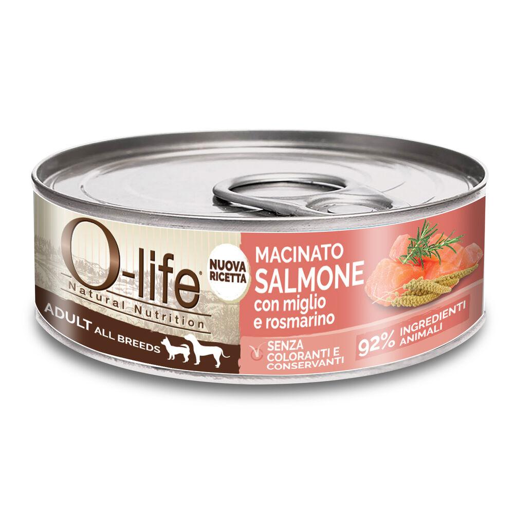 O-life Dog Adult All breeds Macinato di Salmone con miglio e rosmarino 85gr 000127036