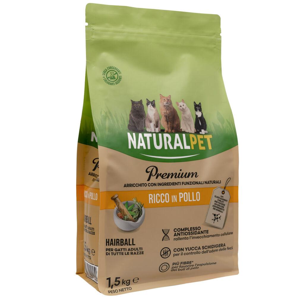 Naturalpet Premium Cat Adult Hairball ricco in Pollo 1 5 kg 000141006 Grande vendita