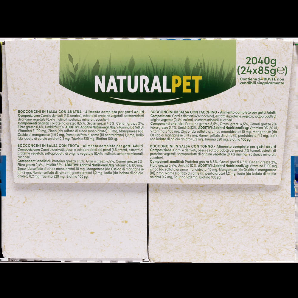 Naturalpet Cat Adult Bocconcini in salsa Multipack 85grx24pz 000143791 Promozione temporanea