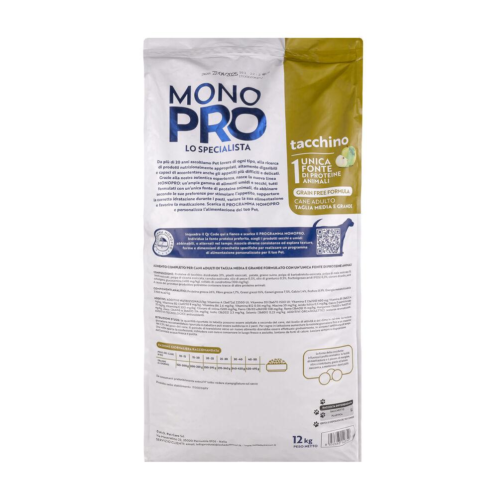 Monopro Dog Adult Medium&Large Grain Free Tacchino 12kg 000125725 Fino al 50% di sconto
