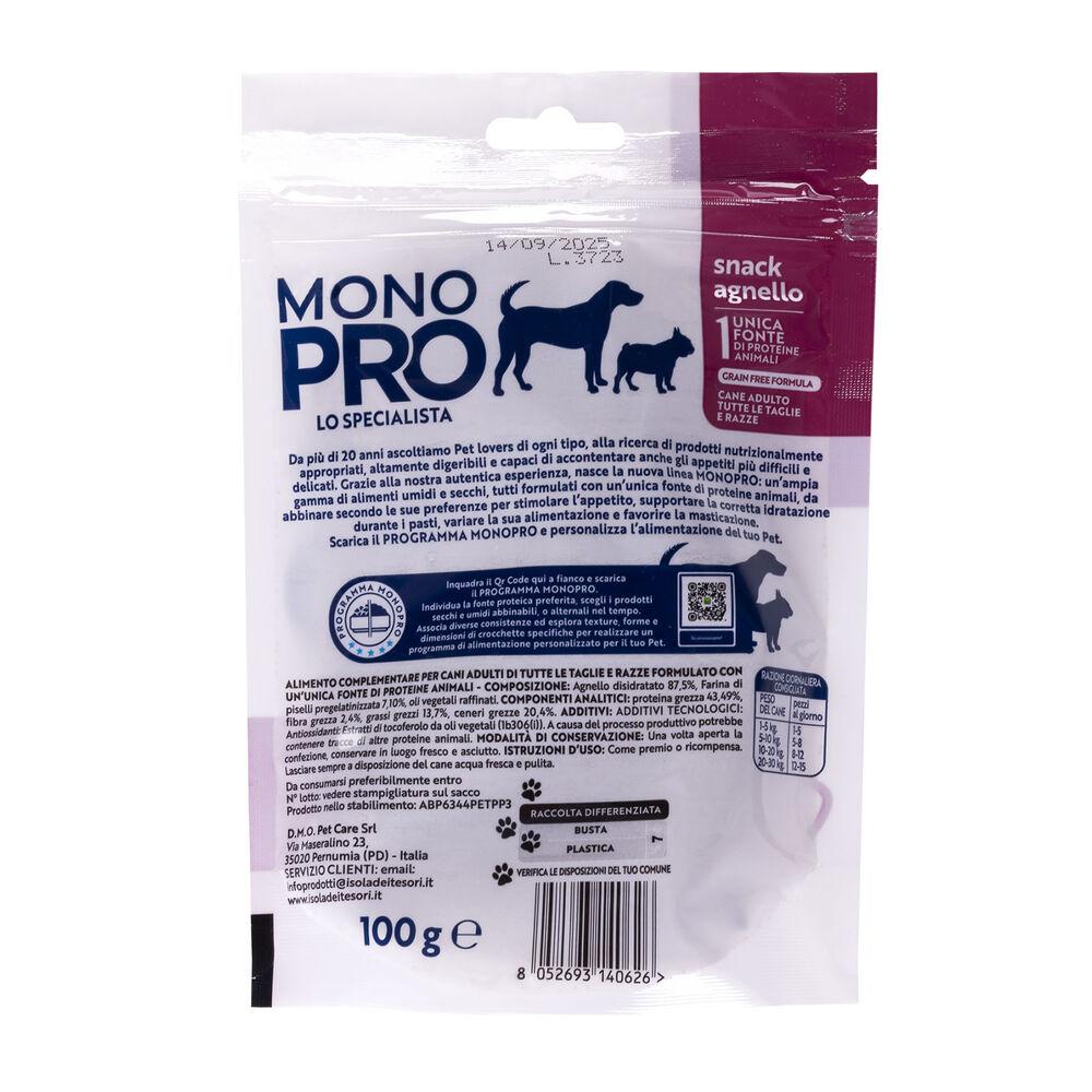 Monopro Dog Adult All Breeds Snack all'Agnello 100 gr 000138776 Only for today