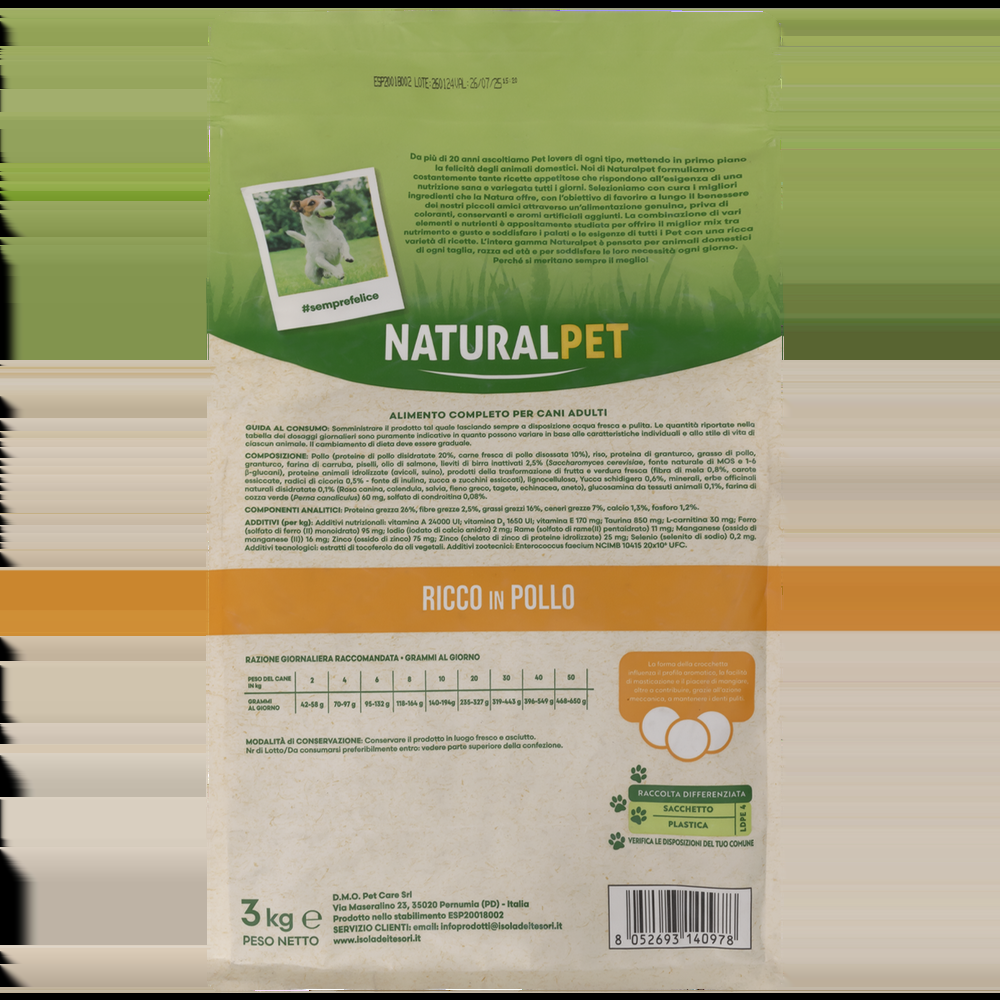 Naturalpet Dog Adult All Breed Ricco in Pollo 3 kg 000125784 Sconti questo mese
