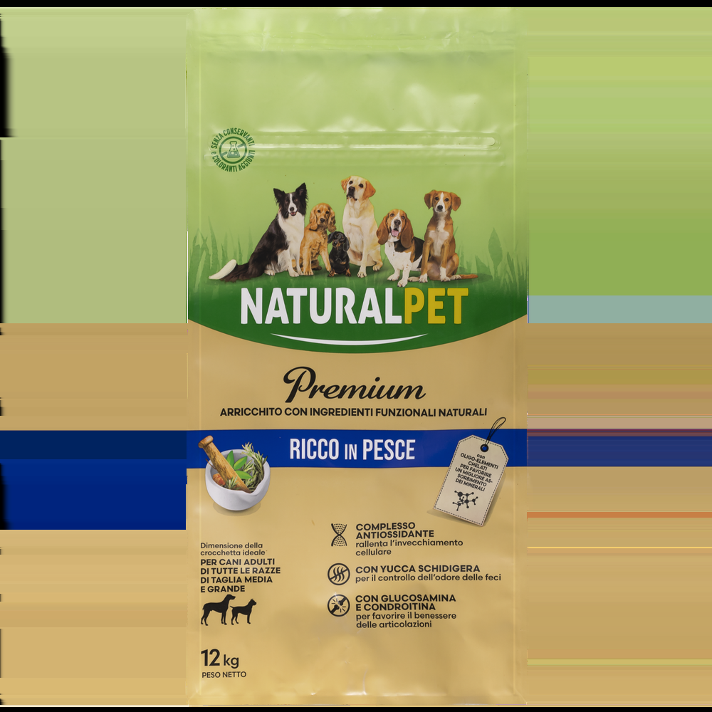 Naturalpet Premium Dog Adult Medium&Large ricco in Pesce 12 kg 000125702 Promozione