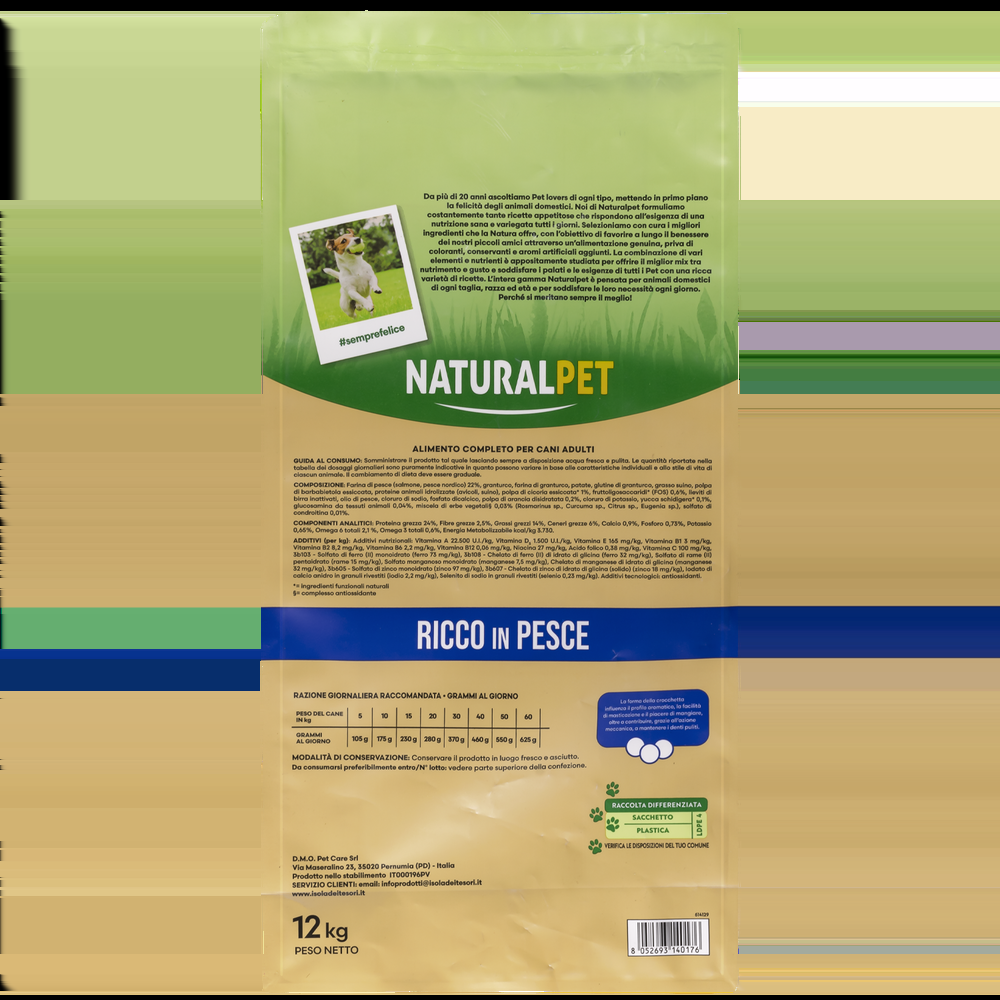 Naturalpet Premium Dog Adult Medium&Large ricco in Pesce 12 kg 000125702 Promozione