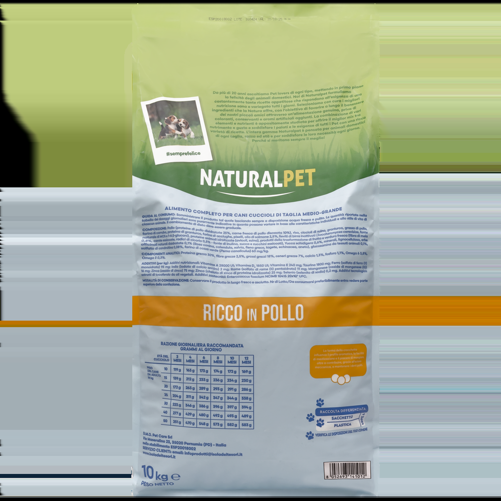 Naturalpet Prime Orme Puppy Medium&Large ricco in Pollo 10 kg 000125792 Spedizione Gratuita