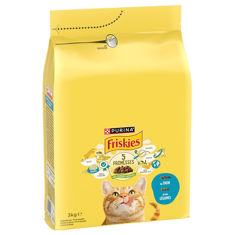 Bitiba PURINA Friskies Adult con Tonno e Verdure Crocchette per gatto Vendita Calda
