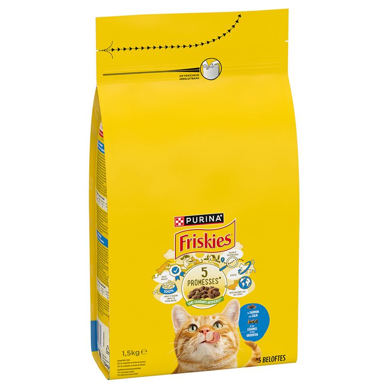 Bitiba PURINA Friskies Adult con Salmone e Verdure Crocchette per gatto Saldi Di Fabbrica