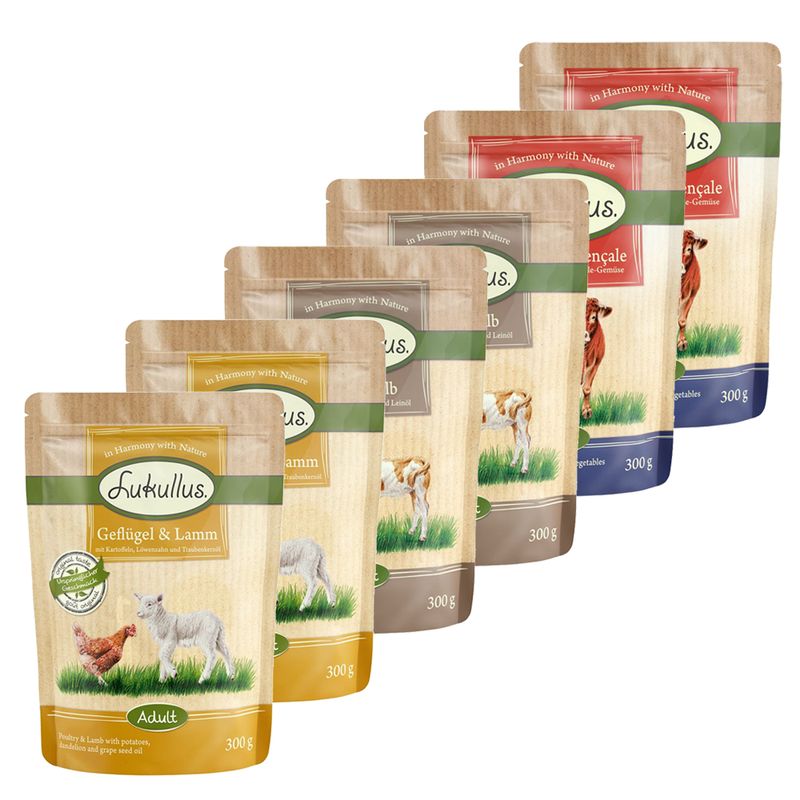 Bitiba Lukullus in buste 48 x 300 g Alimento umido per cane Soddisfazione Garantita