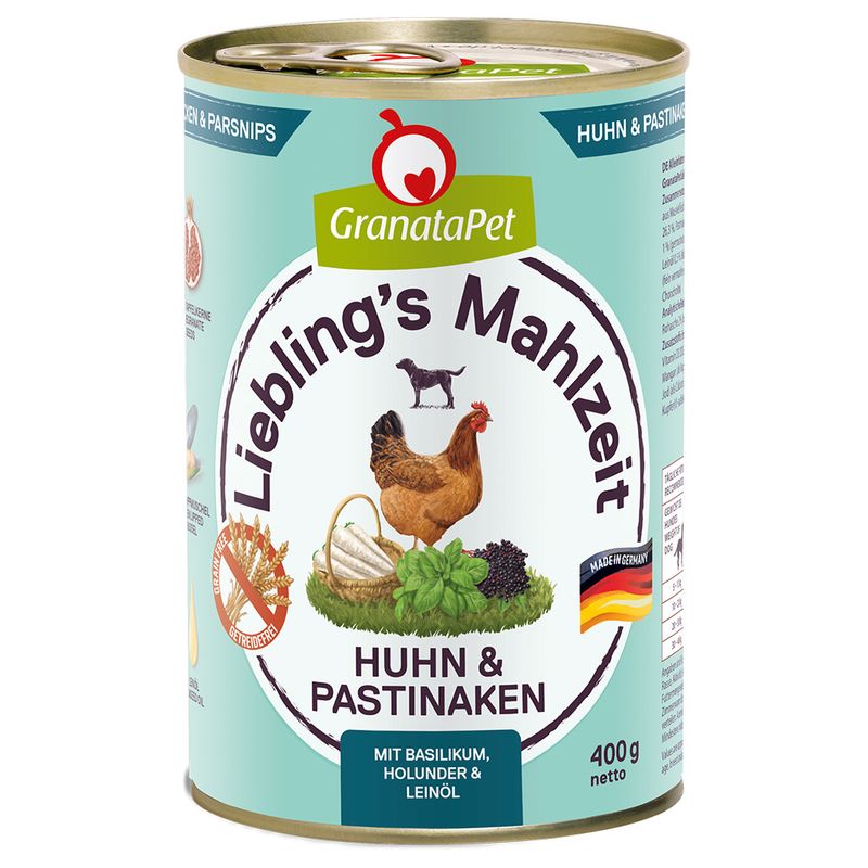 Bitiba Granatapet Liebling's Mahlzeit 24 x 400 g Alimento umido per cane Nuovo