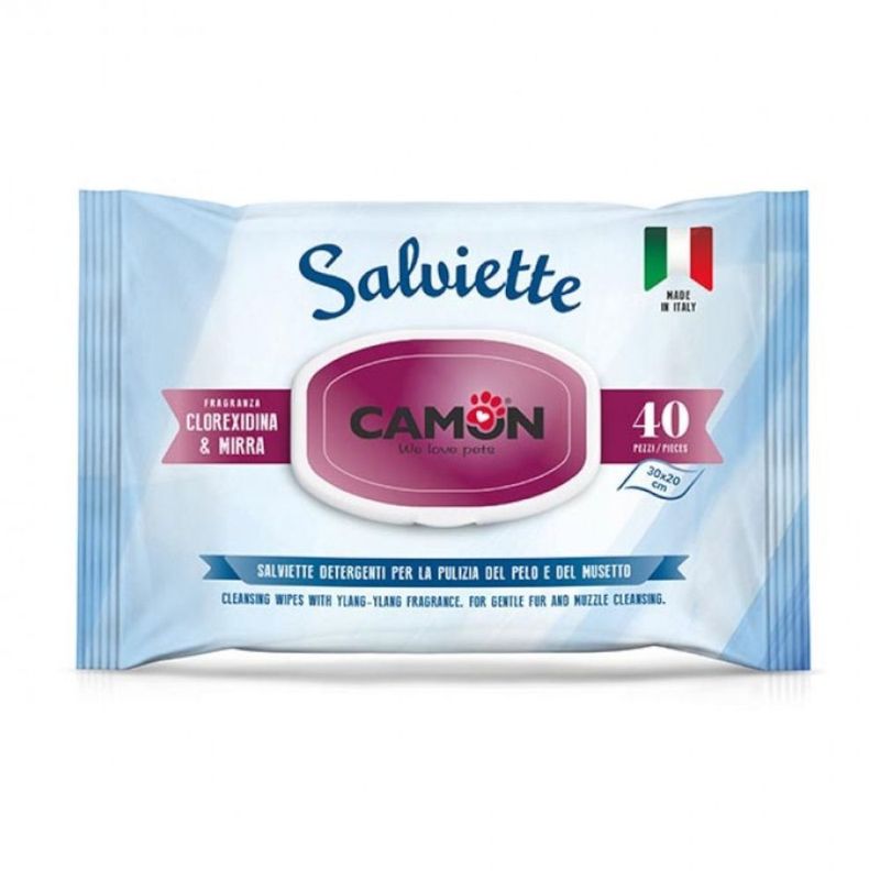 Bitiba Salviette Camon Mirra e Clorexidina per la cura del pelo di cani Sconto