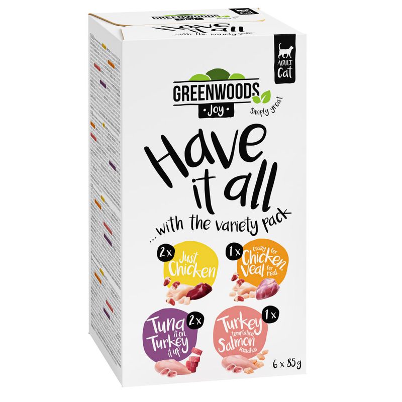 Bitiba Greenwoods Joy Pacco Misto 6 x 85 g Alimento umido per gatto Italy