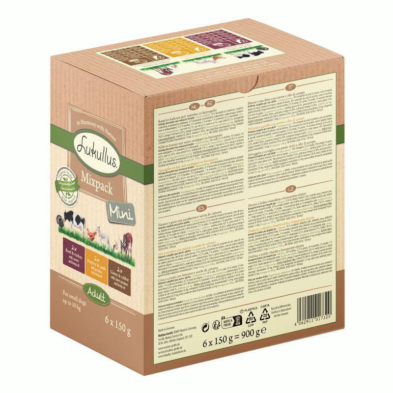 Bitiba Provalo 6 x 150 g Lukullus Naturale Mini Mix Adult in busta salvafreschezza Spedizione Gratuita