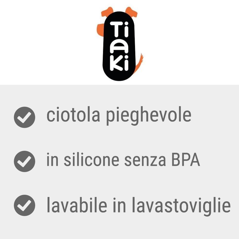Bitiba Ciotola da viaggio TIAKI in silicone nera Sottocosto
