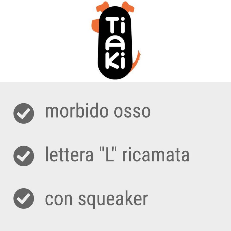Bitiba Osso di peluche TIAKI con lettera “L” Spedizione Gratuita