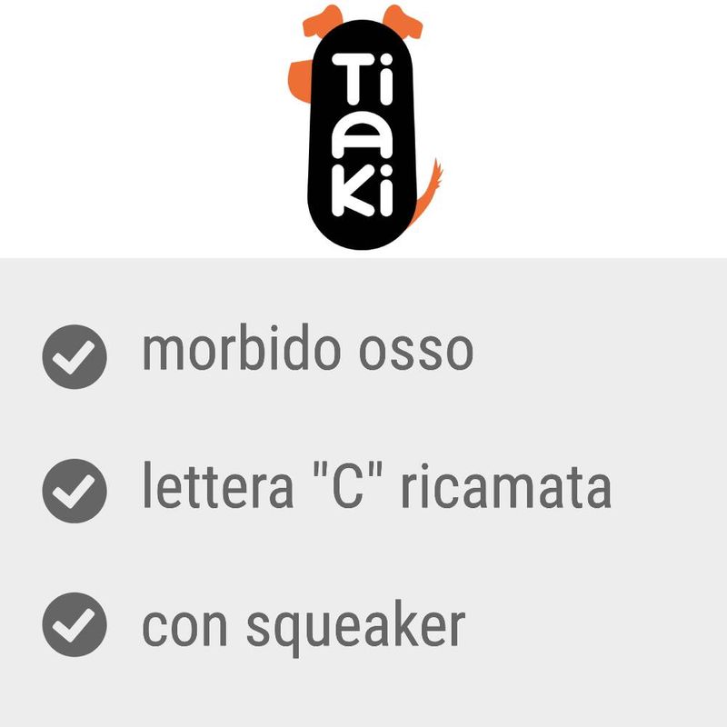 Bitiba Osso di peluche TIAKI con lettera “C” Pezzi Unici