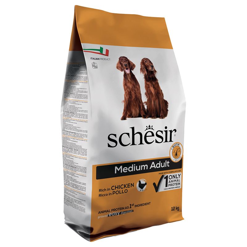 Bitiba Schesir Medium Adult con Pollo Crocchette per cane Pezzi Unici