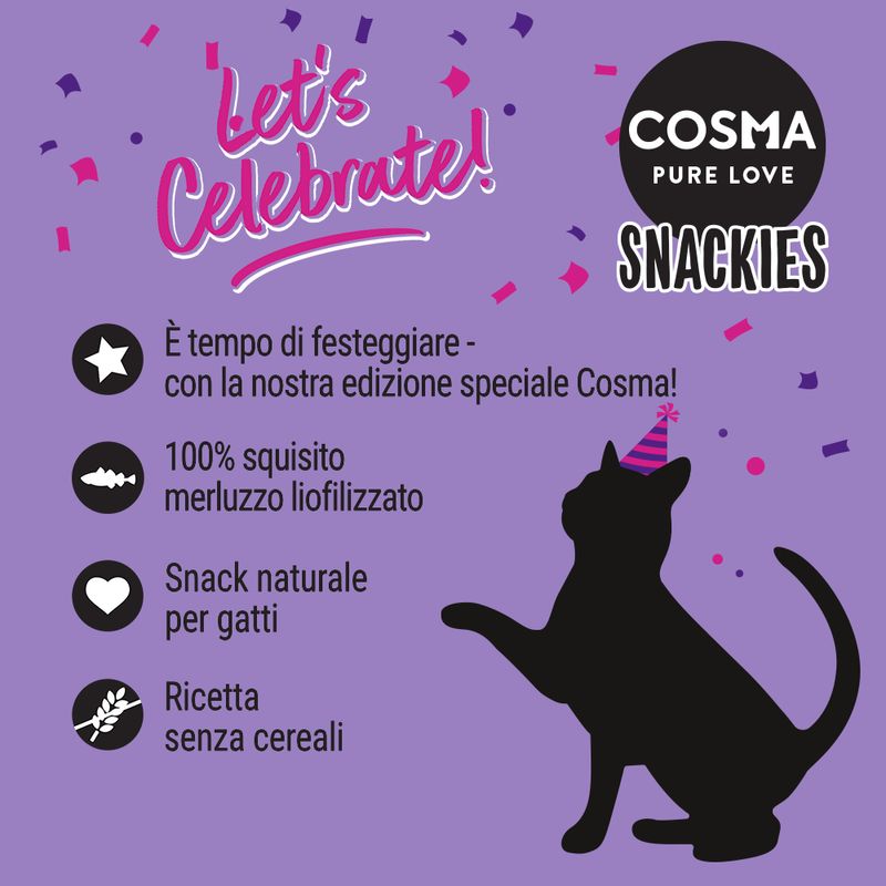 Bitiba Cosma Snackies Limited-Edition "Let´s Celebrate" Snack gatto Convenienza
