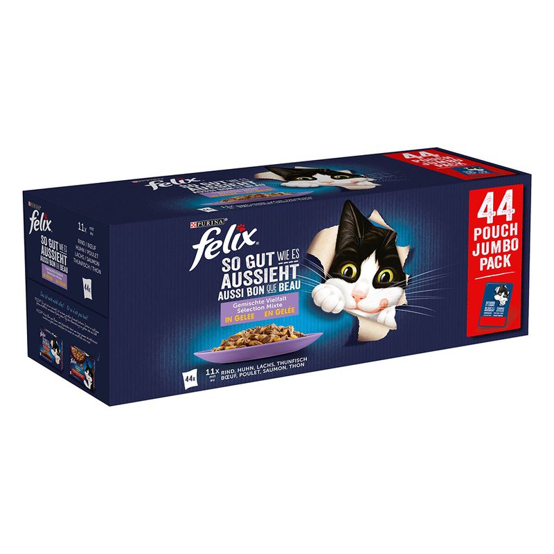 Bitiba Fai scorta Felix Le Ghiottonerie in Gelatina 132 x 85 g umido per gatti Qualità