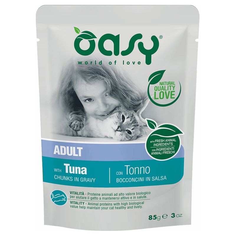 Bitiba Fai scorta Oasy Bocconcini Buste 24 x 85 g Alimento umido per gatti Soddisfazione Garantita