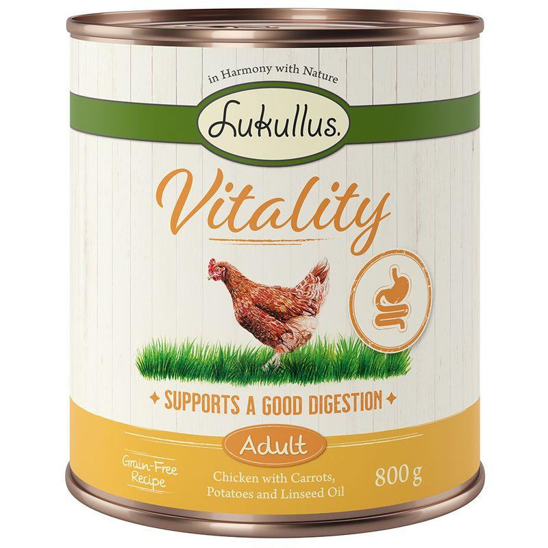 Bitiba Lukullus Vitality 24 x 800 g - senza cereali Alimento umido per cane Soddisfazione Garantita