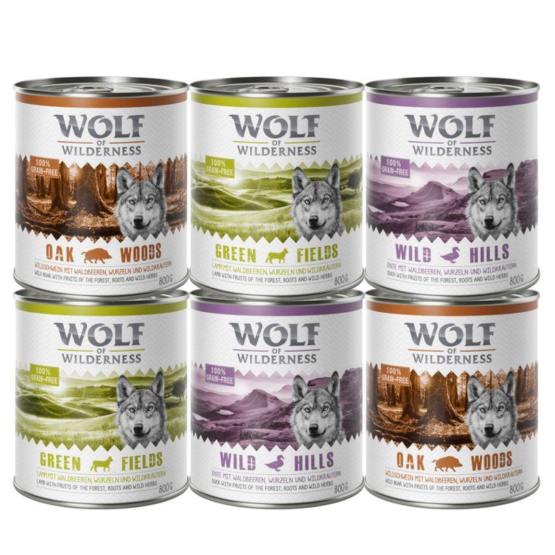Bitiba Wolf of Wilderness Pacco misto 6 x 800 g umido per cane Ultimo giorno