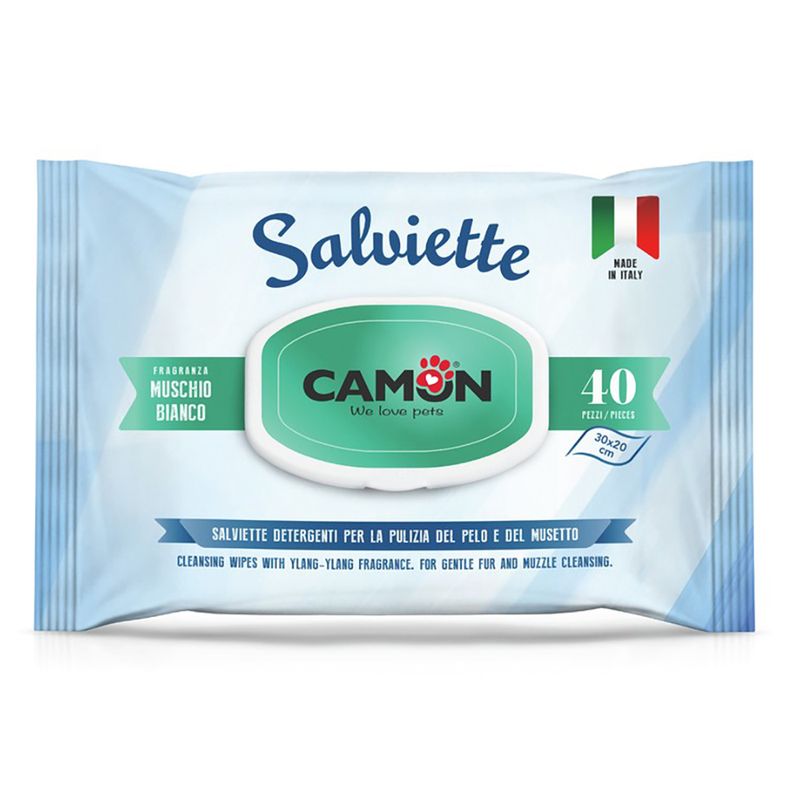 Bitiba Salviette Camon Muschio Bianco per la cura del pelo di cani e gatti Duty-free