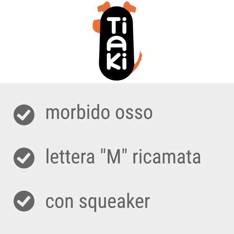 Bitiba Osso di peluche TIAKI con lettera “M” Negozio
