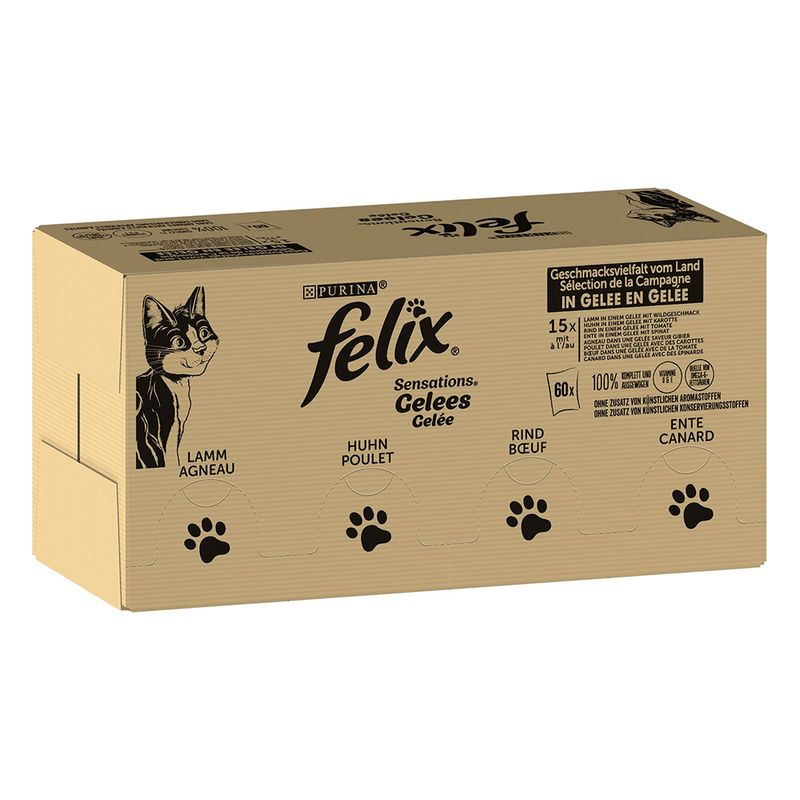 Bitiba Maxi formato: 120 x 85 g Felix Sensations in Gelatina umido per gatti Vendita