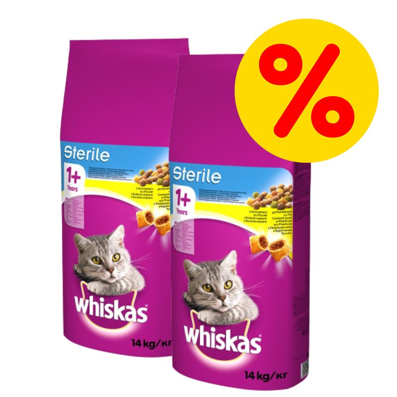 Bitiba Multipack 2 x 14 kg Whiskas Crocchette per gatti