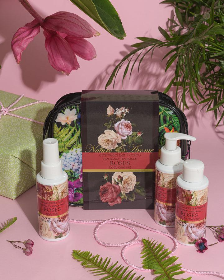 Rudy Profumi Pochette con Bagno & Doccia Schiuma Crema Corpo Acqua Profumata 100 mLNature&AromeLinea Roses Italy