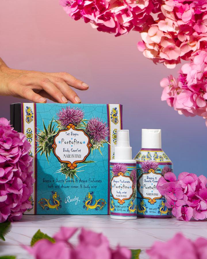 Rudy Profumi Scatola regalo con Bagno & Doccia Schiuma 250 mL + Acqua Profumata 100 mLLe Maioliche di RudyLinea Portofino Affare Del Giorno