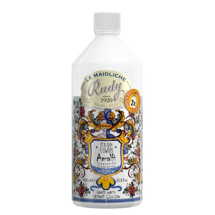 Rudy Profumi Ricarica sapone liquido mani da 1000 mLfico nero e rosa biancaLinea Amalfi