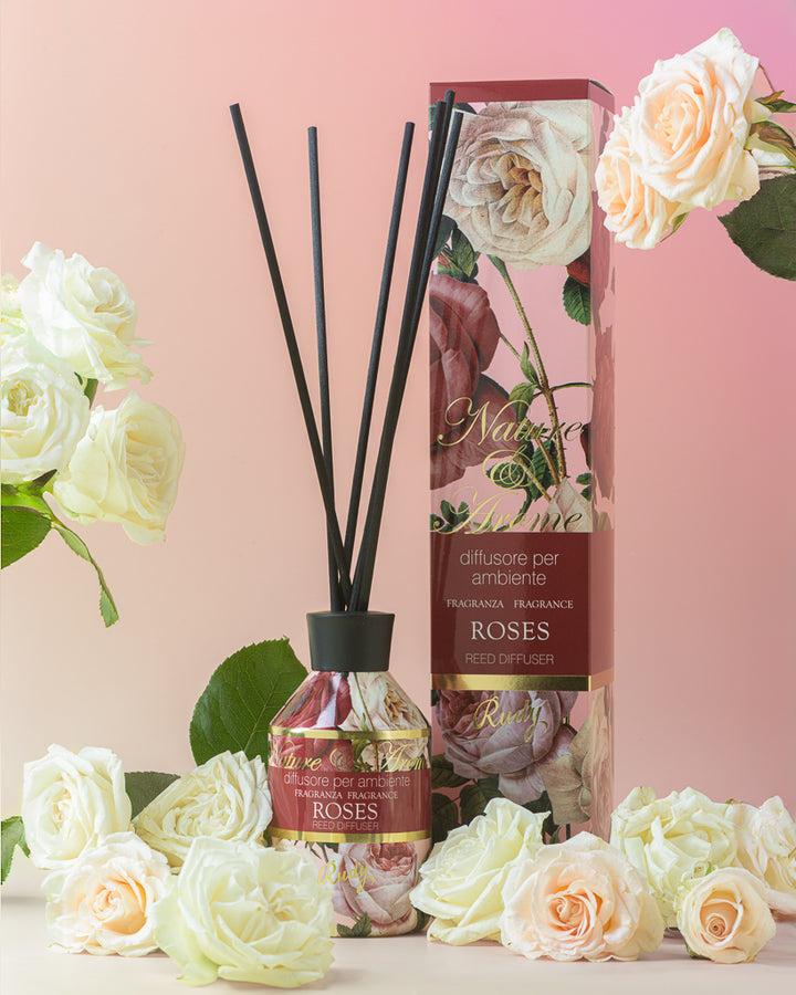 Rudy Profumi Diffusore per Ambiente 250 mL + BacchetteNature&AromeLinea Roses Moda