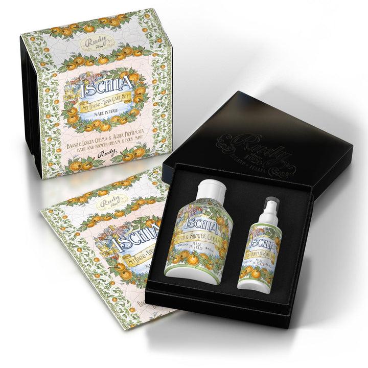 Rudy Profumi Scatola regalo con Bagno & Doccia Schiuma 250 mL + Acqua Profumata 100 mLLe Maioliche di RudyLinea Ischia